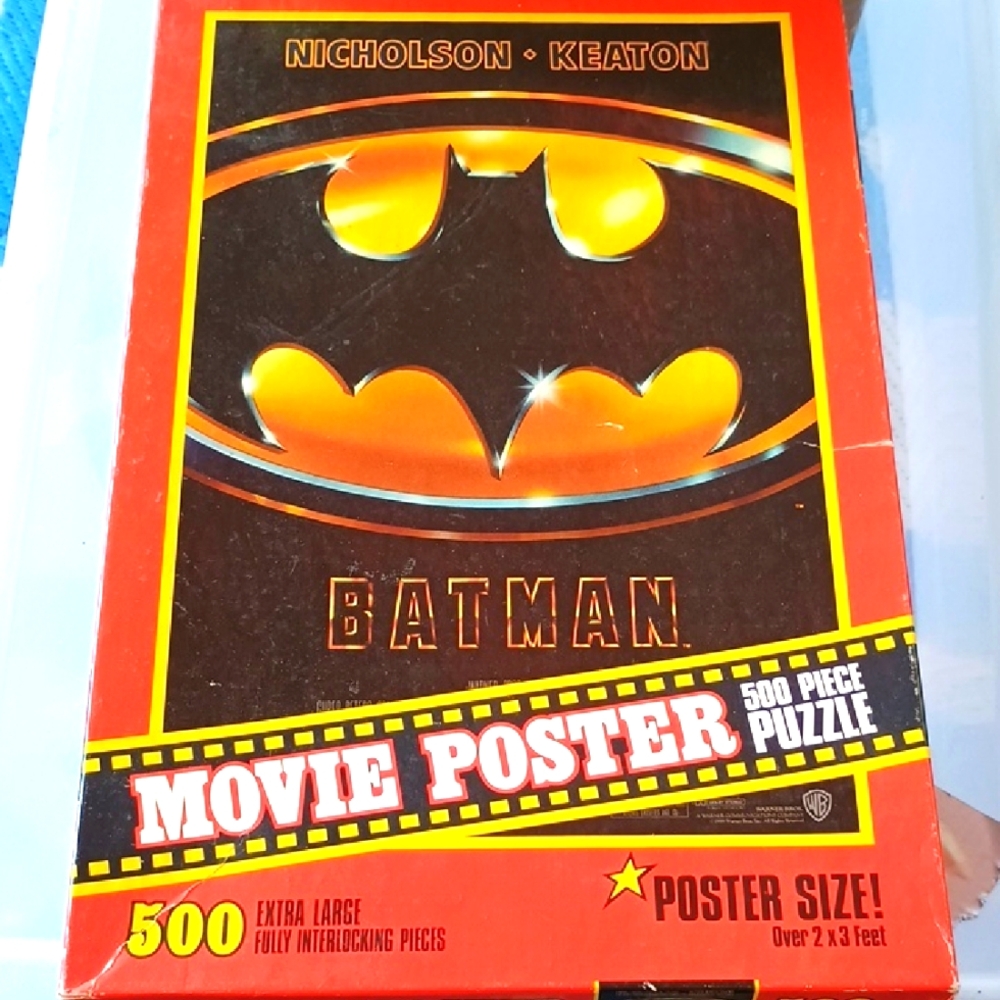 Batman  Vintage Movie Poster 500 Piece Puzzle - Red and Yellow